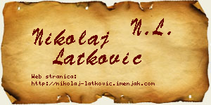 Nikolaj Latković vizit kartica